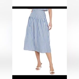 Old Navy 100%cotton  Striped Dropped Waist Midi Skirt size S